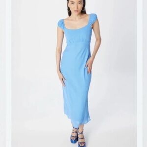 Abercrombie & Fitch Cornflower Blue Midi Dress